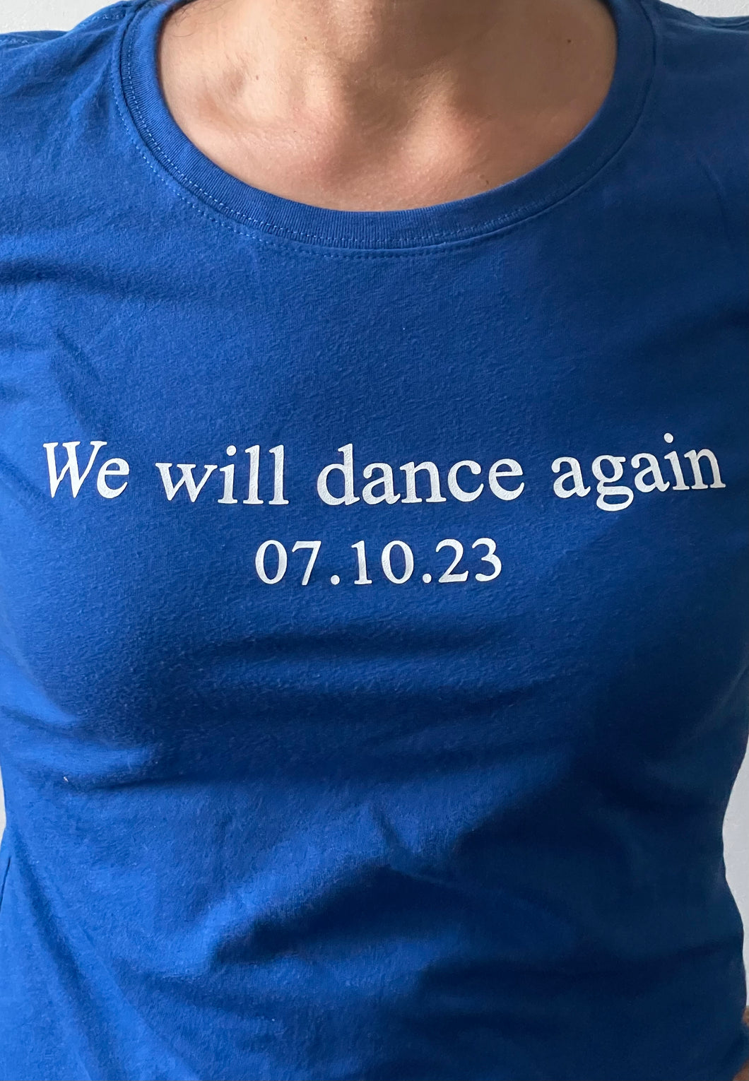 Next Level “We will dance again” Women’s T-shirt in Royal Blue