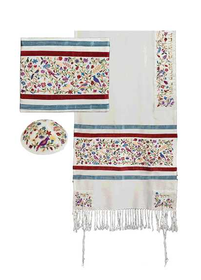 Multicolor Silk Matriarchs Silk Tallit Set By Yair Emanuel - 20