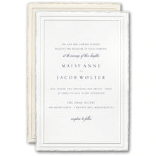 Load image into Gallery viewer, Stylish Feather Deckle Wedding Invitation
