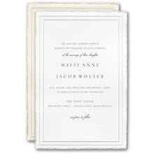 Load image into Gallery viewer, Stylish Feather Deckle Wedding Invitation