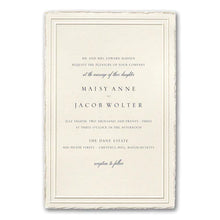 Load image into Gallery viewer, Stylish Feather Deckle Wedding Invitation
