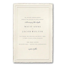 Load image into Gallery viewer, Stylish Feather Deckle Wedding Invitation