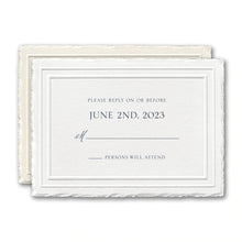 Load image into Gallery viewer, Stylish Feather Deckle Wedding RSVP Set