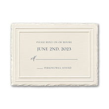 Load image into Gallery viewer, Stylish Feather Deckle Wedding RSVP Set