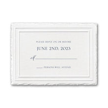 Load image into Gallery viewer, Stylish Feather Deckle Wedding RSVP Set