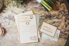 Load image into Gallery viewer, Classy and Modern Ecru and Gold Wedding Invitation