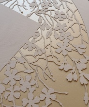 Load image into Gallery viewer, Blue &amp; Tan Laser Cut Cherry Blossoms Ketubah
