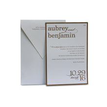 Load image into Gallery viewer, Classy and Modern Ecru and Gold Wedding Invitation