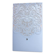Load image into Gallery viewer, White Shimmer Laser Cut Wedding Invitation
