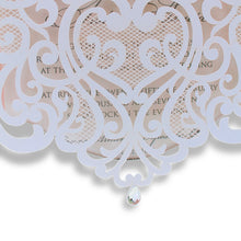 Load image into Gallery viewer, White Shimmer Laser Cut Wedding Invitation