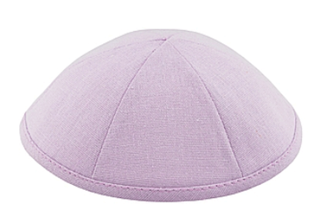 Lavender Linen Kippah Jewish Skull Cap with Personalization and complimentary clips, Set of 12