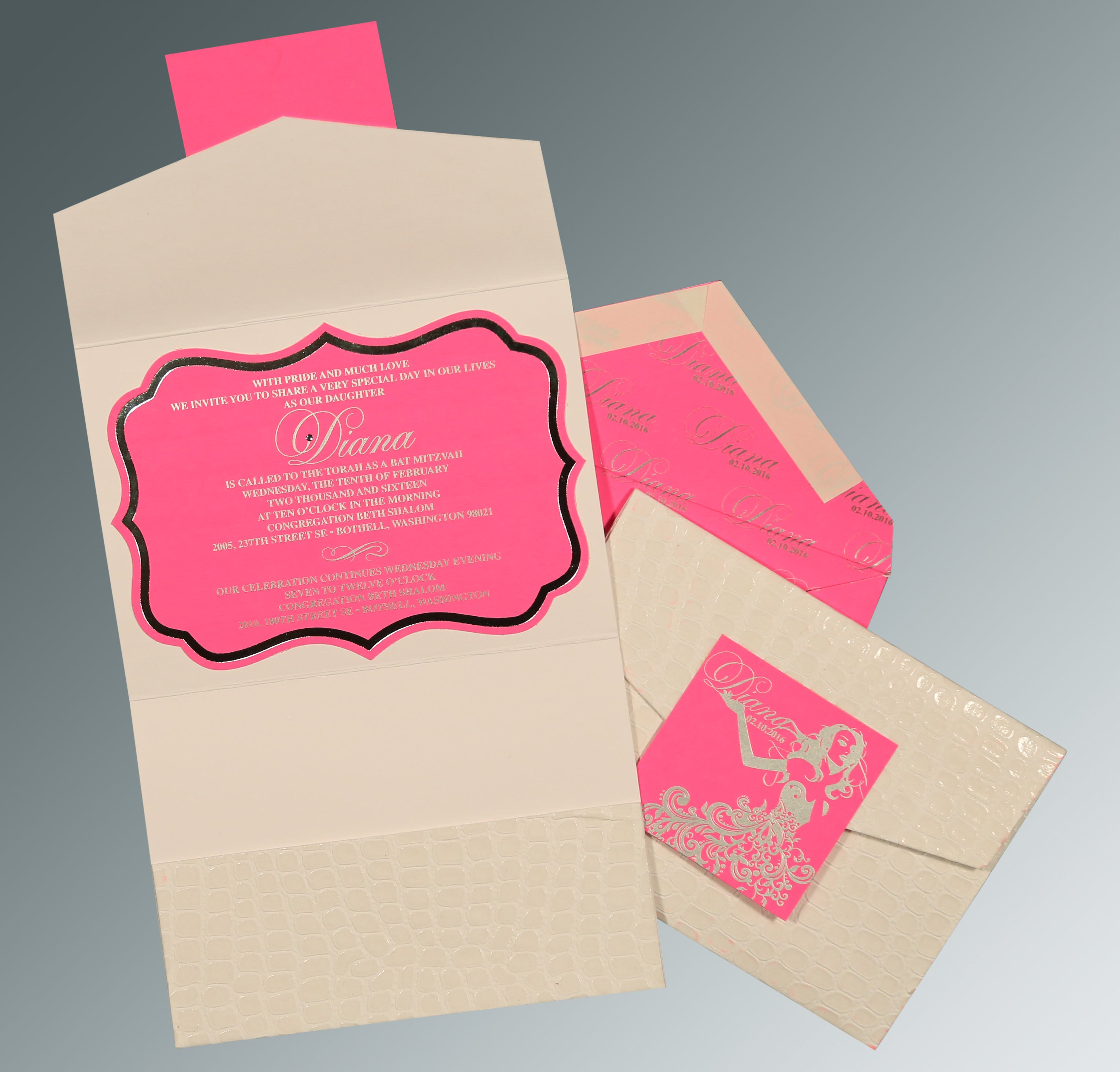 Bat Mitzvah Invitations Pockets
