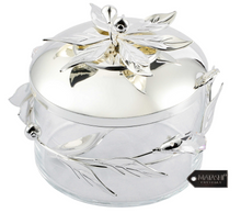 Load image into Gallery viewer, Silver Plated Flower and Vine Designed Decorative Dish with Spoon
