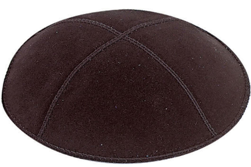 Black Suede Kippah, Jewish Skull Cap, with Personalization, Set of 12