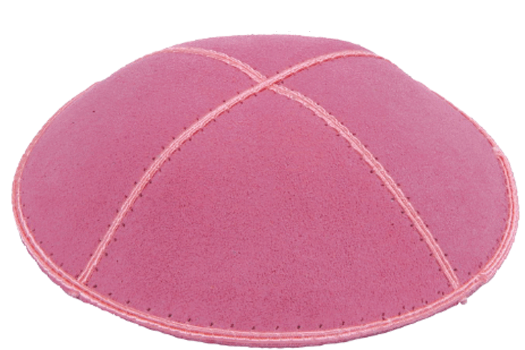 Dark Pink Suede Kippah, Jewish Skull Cap, with Personalization, Set of 12