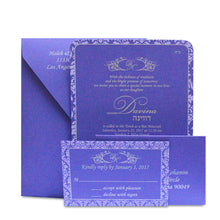 Load image into Gallery viewer, Purple Elegance Bat Mitzvah Invitation
