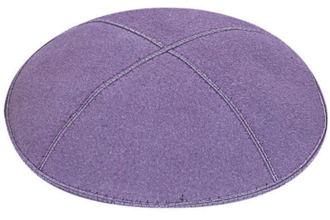 Lavender Suede Kippah, Jewish Skull Cap, with Personalization, Set of 12