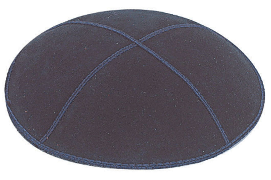 Navy Blue Suede Kippah, Jewish Skull Cap, with Personalization, Set of 12