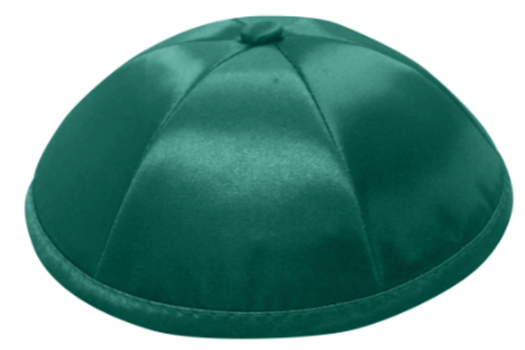 Teal Satin Kippah Skull Cap with Personalization and complimentary clips, Set of 12