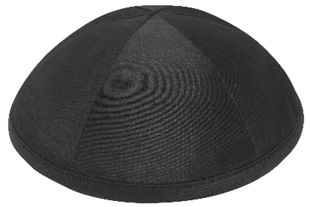 Black Raw Silk Kippah Jewish Skull Cap with Personalization and complimentary clips, Set of 12
