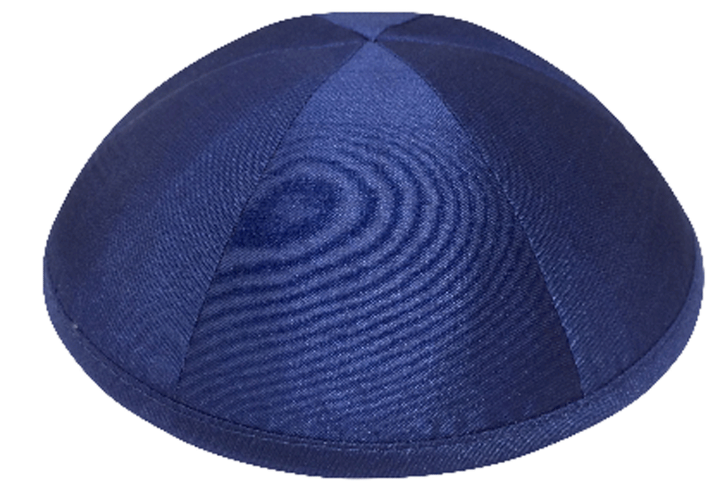 Royal Blue Raw Silk Kippah Jewish Skull Cap with Personalization and complimentary clips, Set of 12