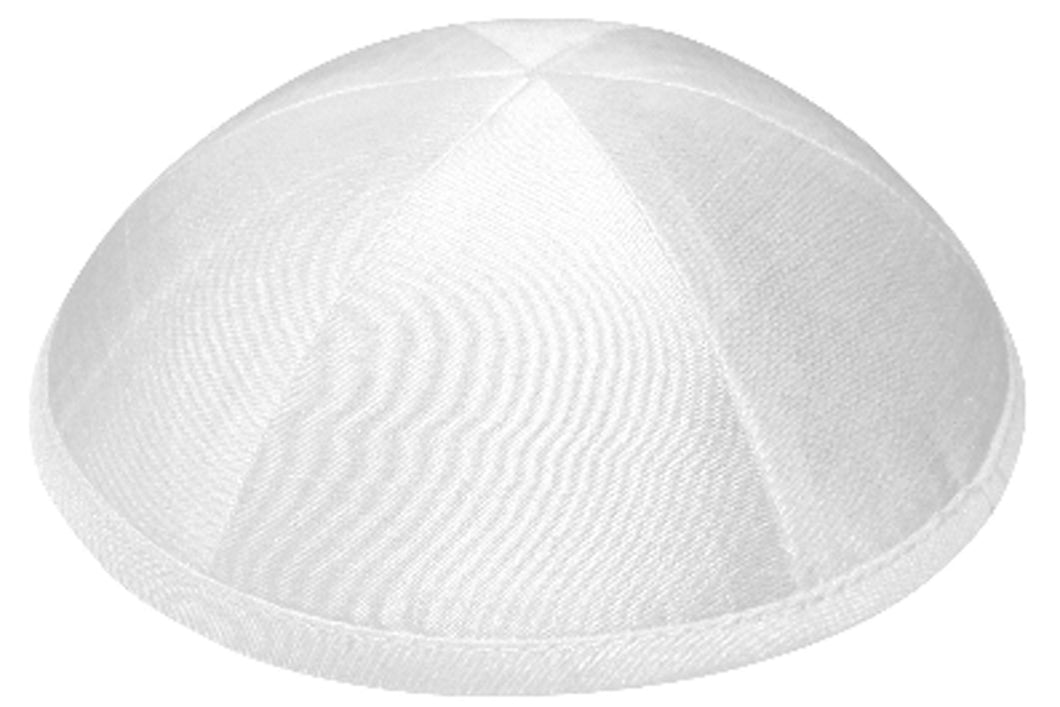 White Raw Silk Kippah Jewish Skull Cap with Personalization and complimentary clips, Set of 12